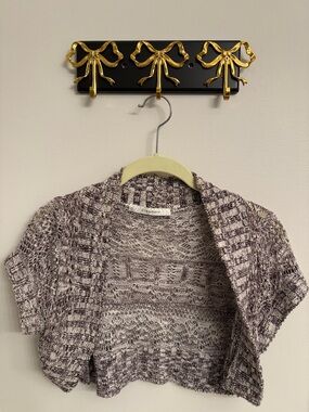 Dreamers Lavender Heather Open-Front Short-Sleeve Sweater / Bolero